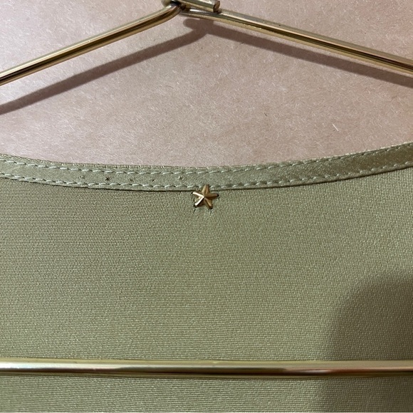 Peter Cohen | Silk Shirt Dress V-Neck Split Neckline Popover Chartreuse Size XS - Picture 3 of 16